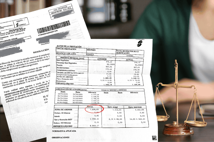 Resolución de aprobación del complemento por brecha de género a un jubilado de Valladolid. Cliente de Jaque Legal