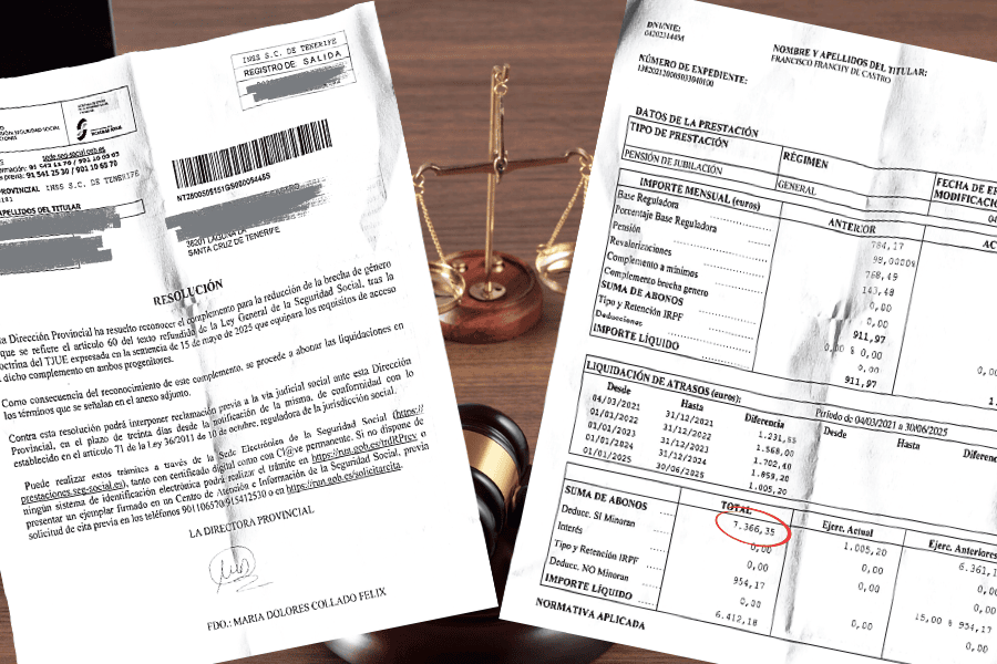 Jubilado en Canarias obtiene 7.366 euros en atrasos por complemento de brecha de género con Jaque Legal