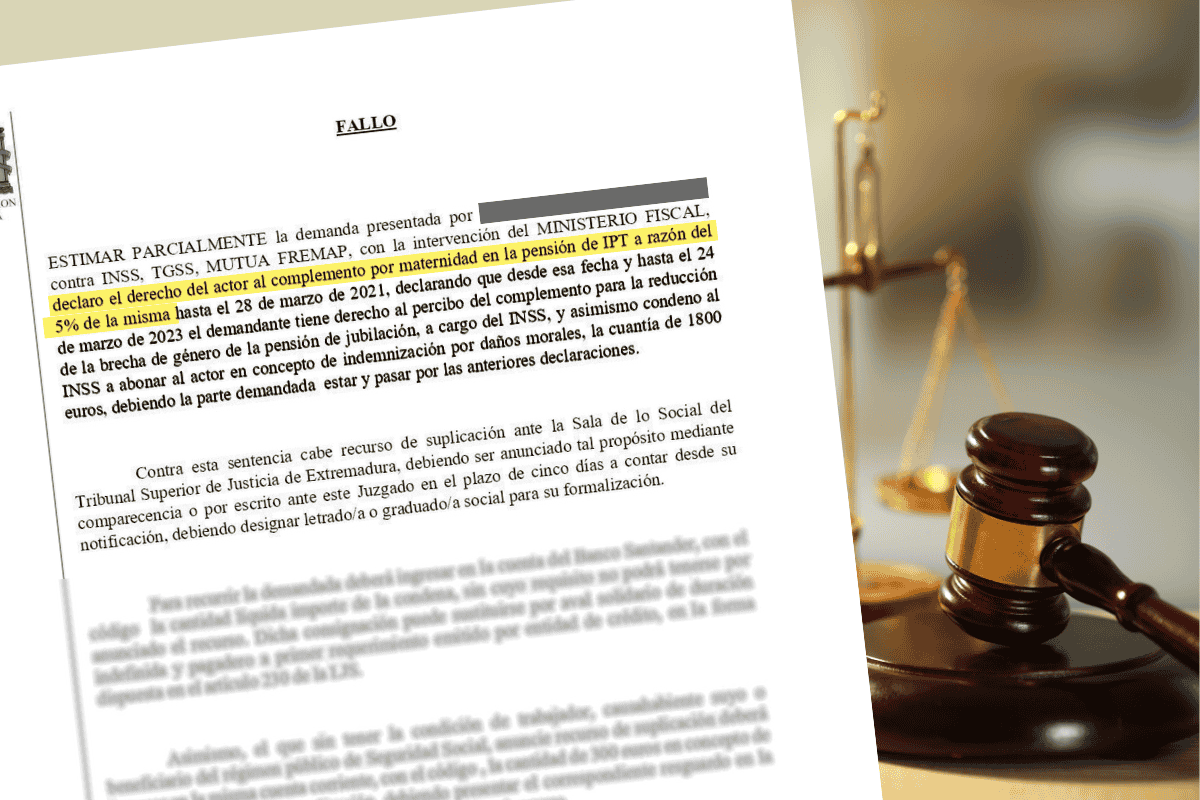 Complemento de paternidad a un pensionista por incapacidad permanente