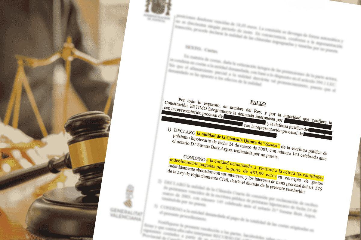 cliente de Castellón recupera 483,89 € en gastos hipotecarios