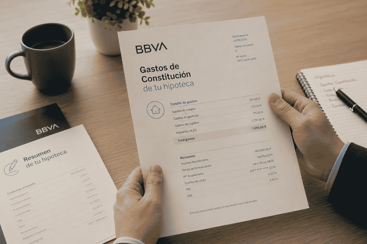 Gastos constitución hipoteca BBVA