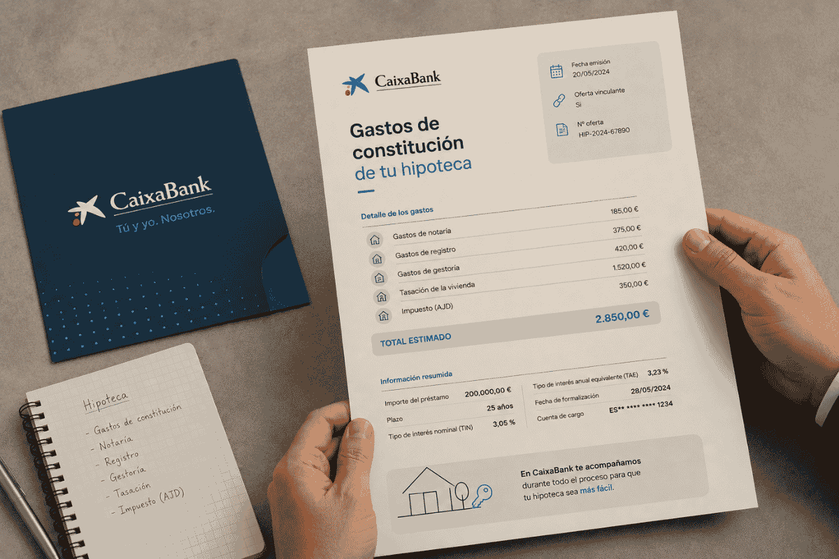 Gastos constitución hipoteca Caixabank