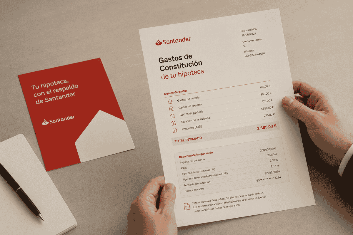 Gastos constitución hipoteca Santander